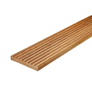 Balau Hardwood Decking Board 21 x 145mm Grooved / Reeded