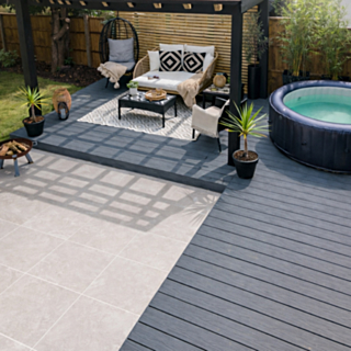 Composite Prime Hd Deck Dual Natural Oak / Slate Deckboard 22.5X143X3600mm