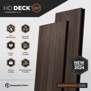 Composite Prime Hd Deck 3D+ Burnished Oak Deckboard 25X146X3600mm