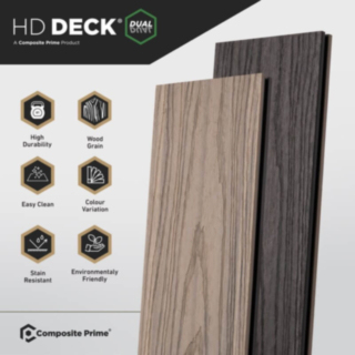 Composite Prime Hd Deck Dual Carbon / Antique Deckboard 22.5X143X3600mm