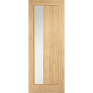Lpd Oak Belize Offset With Clear Glass Unfinished Door