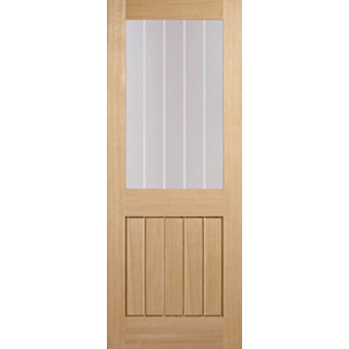 Lpd Oak Mexicano Unfinished 1 Light Silkscreen Glass Door Fd30